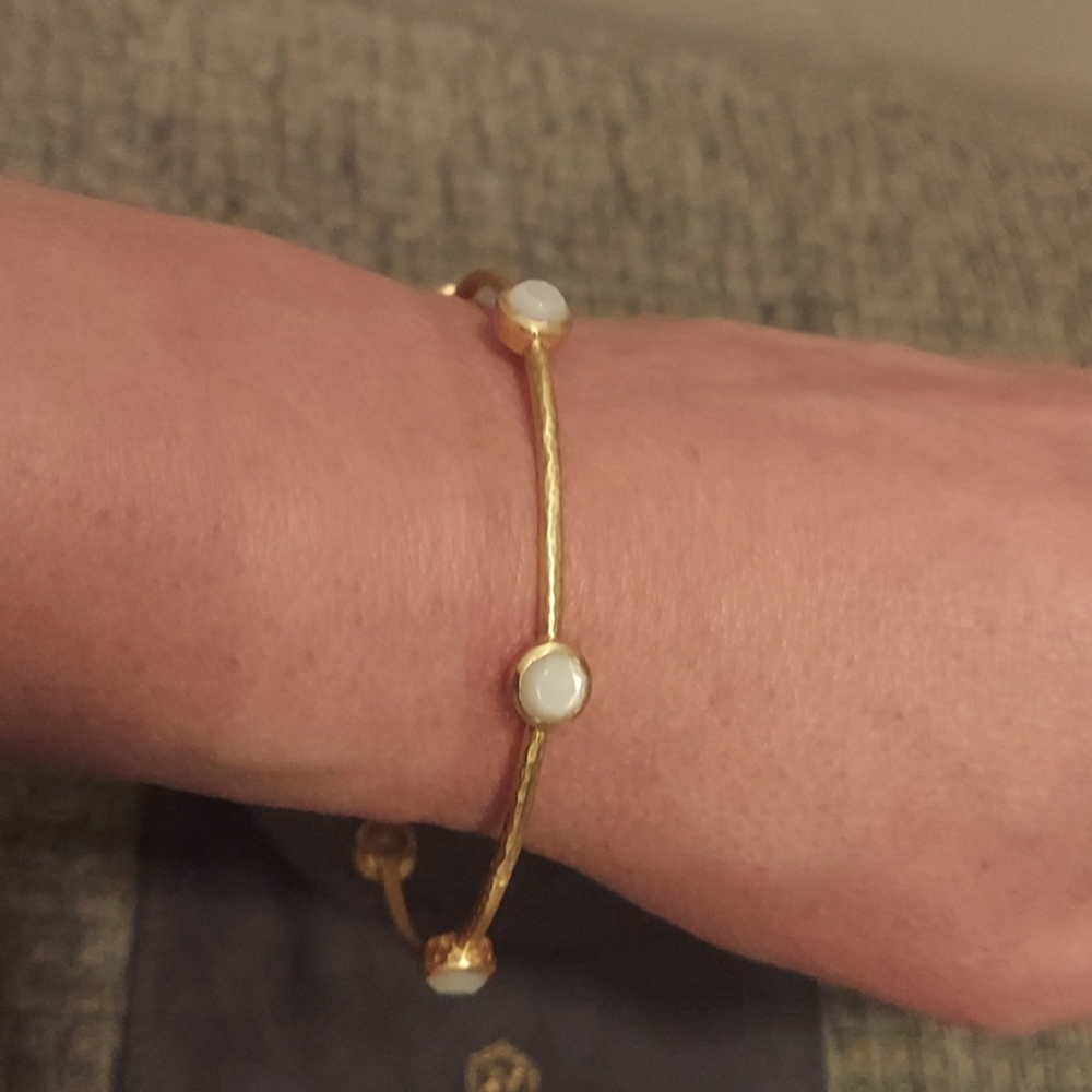 Julie Vos Milano Luxe Bangle - moon stone